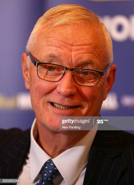 LONDON, ENGLAND - DECEMBER 19: PDC Chairman Barry Hearn speaks in a press confernce during day five of the 2017 William Hill PDC Darts Championships at Alexandra Palace on December 19, 2016 in London, England. (Photo by Alex Pantling/Getty Images)