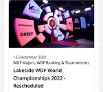Lakeside WDF World Darts Championship переносят на апрель 2022 года / № 678